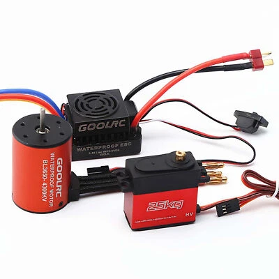 GoolRC Motor Combo Set 3650 4300KV Motor 60A  w/25T Servo Arm for 1/10 R V0P7 - Image 1 of 4