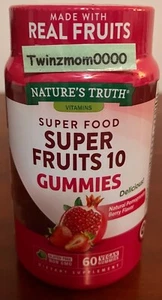 Super Fruits 10 Nature’s Truth 60 Gummies Natural Pomegranate Berry Flavor 4/25 - Picture 1 of 3