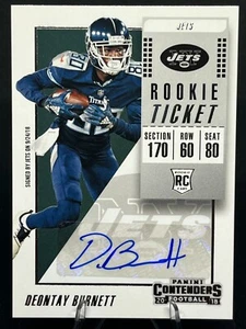 Deontay Burnett 2018 Contenders ROOKIE TICKET AUTO #199 USC New York Jets - Bild 1 von 2