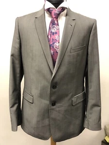 TED BAKER MODERN FIT JACKET/BLAZER WOOL BLEND IN GREY 44L BNWOT - Picture 1 of 8