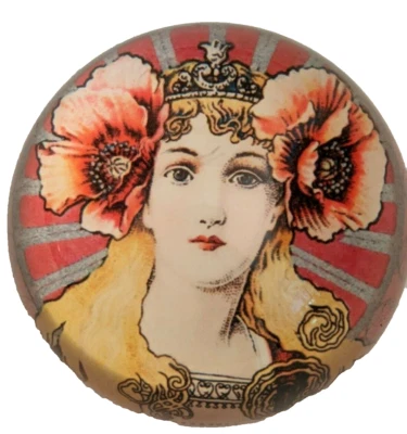 Pisapapeles de vidrio Art Nouveau Deco hecho a mano por Tozai en caja original de 3 pulgadas Foto 1 de 4