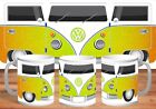 Volkswagen Bus Kombi Yellow Glitter Design  Coffee Mug Birthday Gift