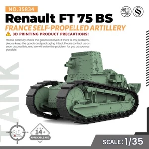 SSMODEL 1/35 Military Model Kit France Renault FT 75 BS Self-Propelled Artillery - Picture 1 of 5