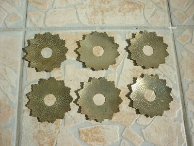 6 anciennes bobèches de bougeoir chandelier  bronze doré décor craquelé Chinois - Photo 1/4