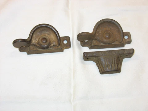 Antique Victorian Iron Window Lock  Latch Catch Cover