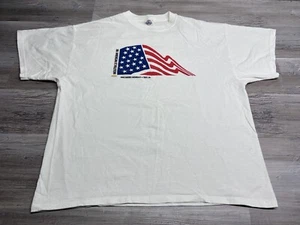 Vintage American Flag Graphic T-Shirt Faded Chevrolet Dealership Adult Size XL - Picture 1 of 6