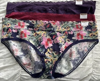 Lane Bryant Cacique Stretch Lace Hipster Panties Red Purple Blue Size 22/24 NEW - Image 1 of 2