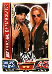 2013 Topps Slam Attax Superstars UK Wrestling #158 Jinder Mahal & Heath Slater - Picture 1 of 1