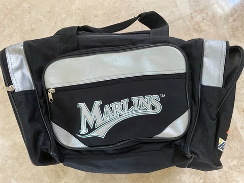 Fl Marlins vintage GET HOOKED Bank United duffle bag OR Sling Backpack Cover