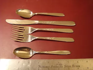 5 Stück Oneida Edelstahl Besteck Gewürz Muster Gabeln Löffel Messer - Bild 1 von 5