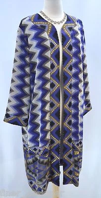 CHICOS OPEN poncho Chevron top DUSTER chiffon lined layer Chico 2 M L NEW $104 - Image 1 of 4