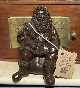 Santa Claus Figurine Vintage Chocolate Mold Inspired Faux Chocolate Shelf Sitter