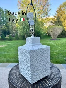 Mid-Century Italian Glazed White Ceramic Table Lamp 26” Tall - Picture 1 of 14