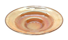 Federal Glass Marigold Console Bowl Dish Carnival Madrid Peach Embossed 11"