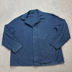 VINTAGE French Jacket Adult X Large Blue Canvas Workwear Chore Utility Mens - Picture 1 of 8