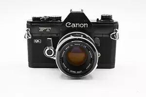 Fotocamera nera Canon FT QL 35 mm pellicola con obiettivo 50 mm f/1.8 - trovato raro - Foto 1 di 6