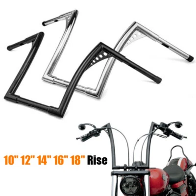 10" 12" 14" Rise Ape Hanger Handlebars For Harley Softail Dyna Sportster - Image 1 of 4