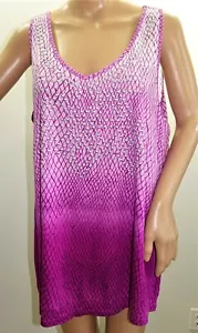 Lane Bryant Women Plus Size 16 Purple Silver Beaded Swing Tank Cami Top Blouse - Picture 1 of 12
