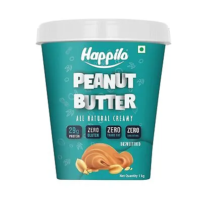 Happilo All Natural Unsweetened Peanut Butter Creamy 1kg, No Added Sugar • 89.65$