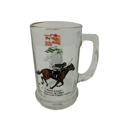 Miller High Life Cradle Stakes 1989 Horse Racing Glass Clear Vintage Cover