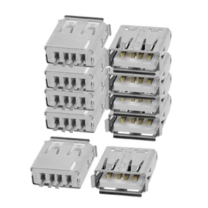 sourcingmap® Lot de 10 pièces à souder droit USB Type A femelle fiche Jack prise - Photo 1/1