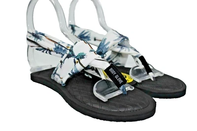 Body Glove Yoga Sling Women's Size 10 White Palm Tree Comfort Sandals - Image 1 of 4