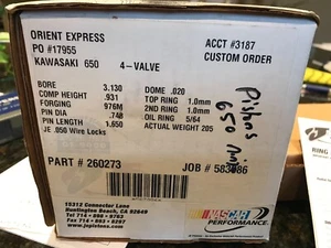 Kawasaki Ninja 650R 06-12 JE Piston Kit 79.5mm Part#260273 - Foto 1 di 10