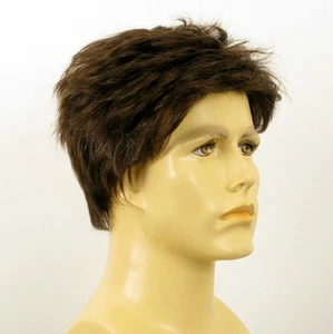 Perruque homme 100% cheveux naturel châtain ref BENOIT 6spw - Imagen 1 de 7