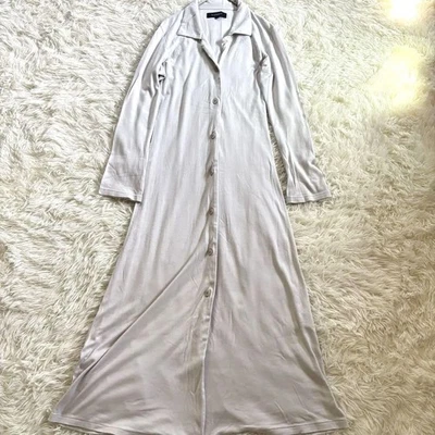 Burberry London Long Room Gown Knit Shirt Dress Size:M-L Light Gray LTD From JP - Image 1 of 4
