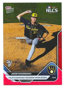 2025 Topps Now NLCS #877 Jacob Misidrowski novato 2/5 cerveceros - Imagen 1 de 2