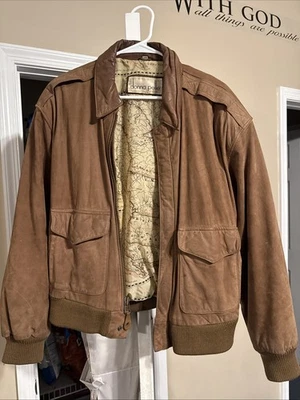 Chaqueta Bomber Donna Pelle De Colección Marrón Cuero Suave con Forro Talla Mediana Foto 1 de 4