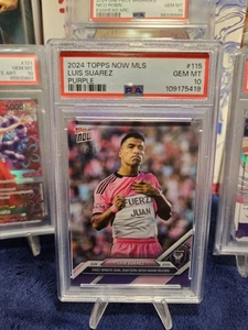 2024 Topps NOW MLS Purple #7/25 Luis Suarez No. 115 PSA 10 - Pop: 1 - Picture 1 of 2