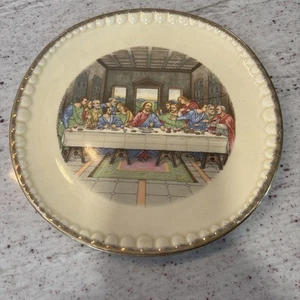Vintage The Last Supper Plate Warranted 22 Caret Gold Trim W.S. George 8.25” - Picture 1 of 6