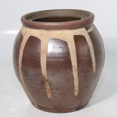 Antique Tanba ware Jar Vase Pottery Japanese PV145 - Image 1 of 4