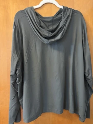 Lands End Womens Solid Dark  Full Zip Hoodie Rash Guard Long Sleeve Size 3X - Image 1 of 3