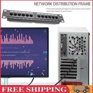 12 Port CAT6 Patch Panel RJ45 Networking Wall Mount Rack Bracket (GL-4013) - Bild 1 von 3