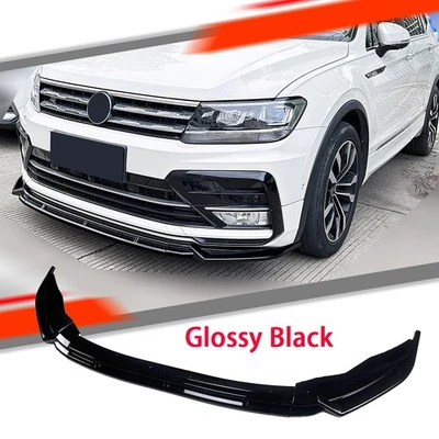 Frontspoiler für VW Tiguan Rline MK2 2017-2020 Frontansatz Spoiler Schwarz Glanz - Bild 1 von 4