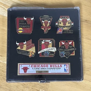 CHICAGO BULLS Commemorative 6 Time NBA Champions Limited Edition PINS NEW Read - Picture 1 of 19