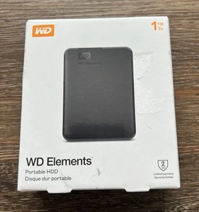 *NEW* WD 1TB Elements Portable USB 3.2 Gen 1 Hard Drive HDD - WDBUZG0010BBK-WESN - Picture 1 of 4
