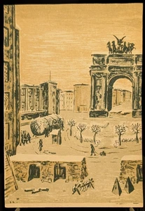 RARE 1943 Budogosky Propaganda Postcard Siege of Leningrad WWII Narva Arch - Picture 1 of 2