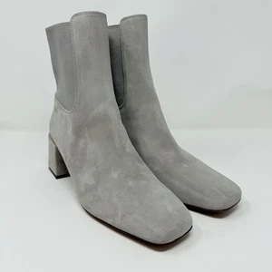 New Vince Kimmy Block-Heel Leather Ankle Boots Sz 8 - Picture 1 of 13