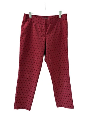 Pantalones Talbots Signature Petite 6P Rojo Lunares Pierna Recta Mezcla Algodón Foto 1 de 4