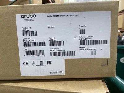 JL074A - HPE Aruba 3810M 48G POE+ 1 SLOT SWITCH - BRAND NEW SEALED - Image 1 of 2