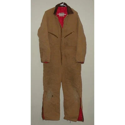 Walls Blizzard Pruf Men’s Large Canvas Insulated Coveralls Brown Made USA - Image 1 of 3