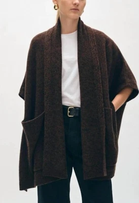 Poncho abierto blanco + mezcla de cachemir Warren talla única Foto 1 de 2