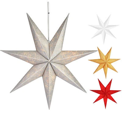3D Weihnachtsstern Adventsstern 60 cm Papierstern LED Leuchtstern Fensterdeko - Bild 1 von 4