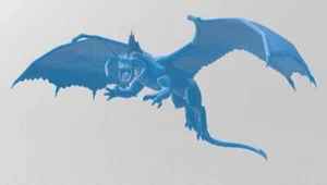 Black Dragon Young Flying Chromatic Mini - DND - Pathfinder - Dungeons & Dragons - Foto 1 di 1