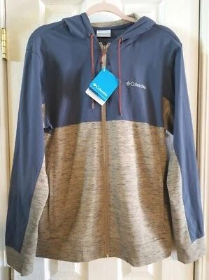 Columbia Men's Chambers Lane Ribbed Blue & Tan Colorblock Hoodie Size Medium  - Image 1 of 4