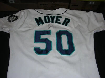Seattle Mariners 1998 Game USED JAMIE MOYER Autographed Signed Jersey JSA BNM - Image 1 of 3