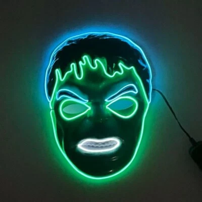 Incredible Hulk LED light Face Mask;  perfect  as Christmas stocking stuffers - Image 1 of 3
